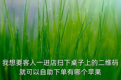 我想要客人一進(jìn)店掃下桌子上的二維碼就可以自助下單有哪個(gè)蘋果