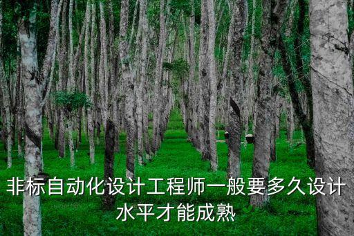 非標(biāo)自動化設(shè)計工程師一般要多久設(shè)計水平才能成熟