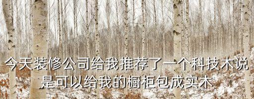 今天裝修公司給我推薦了一個科技木說是可以給我的櫥柜包成實木
