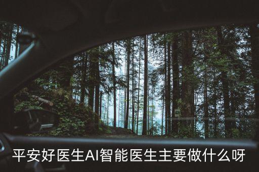 ai醫(yī)生，平安好醫(yī)生AI智能醫(yī)生主要做什么呀