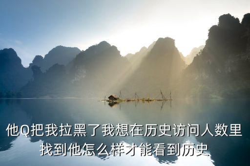 他Q把我拉黑了我想在歷史訪問(wèn)人數(shù)里找到他怎么樣才能看到歷史