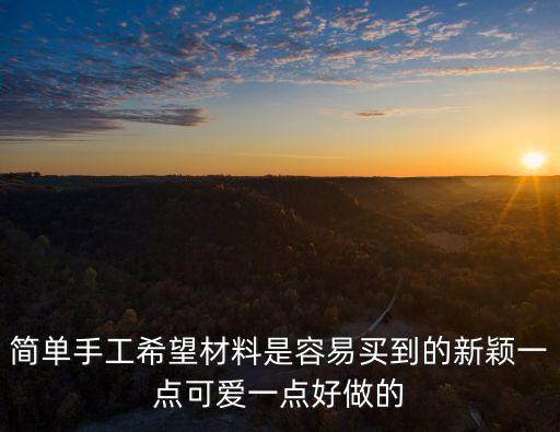 簡單手工希望材料是容易買到的新穎一點可愛一點好做的