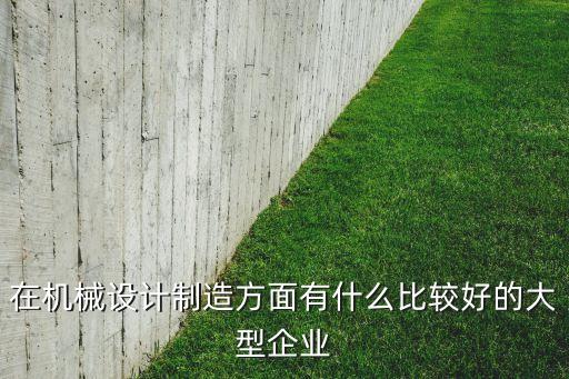 在機(jī)械設(shè)計(jì)制造方面有什么比較好的大型企業(yè)