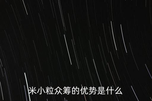 米小粒眾籌的優(yōu)勢(shì)是什么