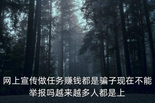 網(wǎng)上宣傳做任務(wù)賺錢都是騙子現(xiàn)在不能舉報嗎越來越多人都是上