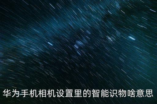 華為手機相機設(shè)置里的智能識物啥意思