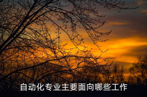 自動(dòng)化專業(yè)主要面向哪些工作