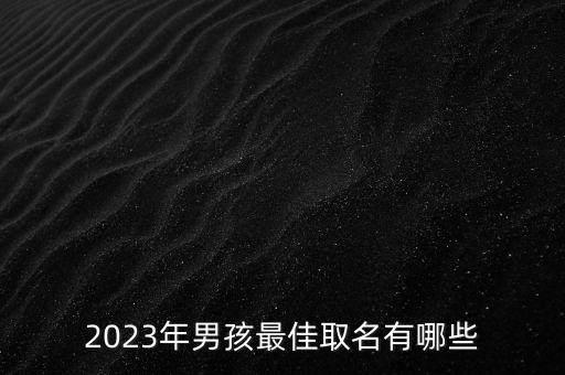 2023年男孩最佳取名有哪些