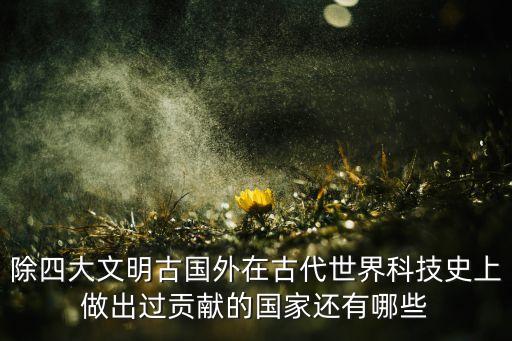 除四大文明古國外在古代世界科技史上做出過貢獻的國家還有哪些