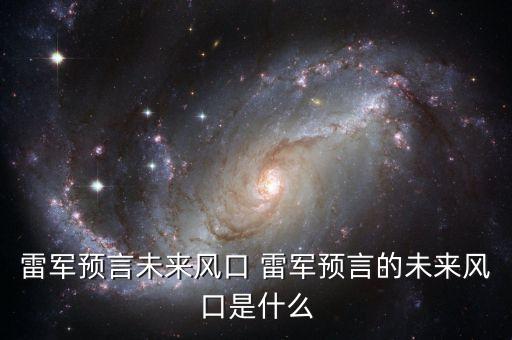科技賦能心得，雷軍預(yù)言未來風(fēng)口 雷軍預(yù)言的未來風(fēng)口是什么