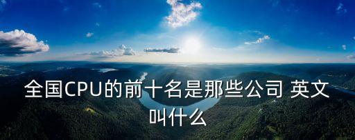 全國CPU的前十名是那些公司 英文叫什么