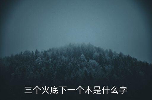 三個火底下一個木是什么字