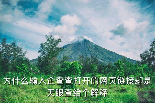 為什么輸入企查查打開(kāi)的網(wǎng)頁(yè)鏈接卻是天眼查給個(gè)解釋