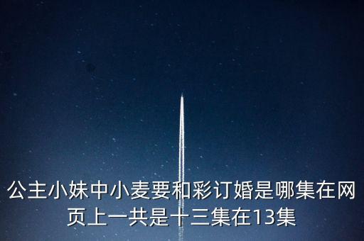 公主小妹中小麥要和彩訂婚是哪集在網頁上一共是十三集在13集