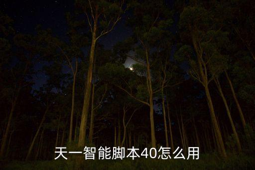 天一智能腳本40怎么用