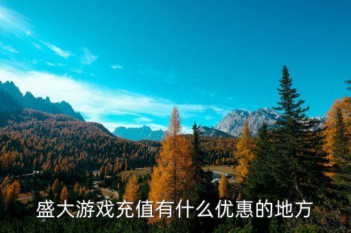 盛大游戲充值有什么優(yōu)惠的地方