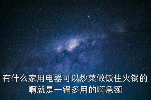 有什么家用電器可以炒菜做飯住火鍋的啊就是一鍋多用的啊急額
