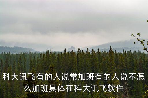 科大訊飛有的人說常加班有的人說不怎么加班具體在科大訊飛軟件