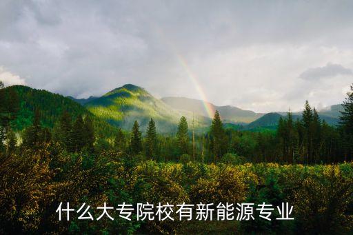 什么大專院校有新能源專業(yè)