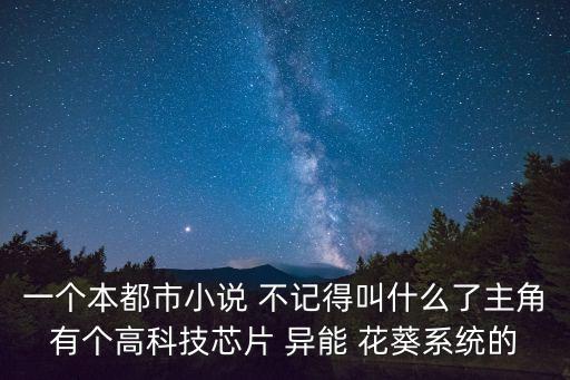 一個本都市小說 不記得叫什么了主角有個高科技芯片 異能 花葵系統(tǒng)的