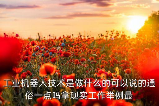工業(yè)機(jī)器人技術(shù)是做什么的可以說(shuō)的通俗一點(diǎn)嗎拿現(xiàn)實(shí)工作舉例最