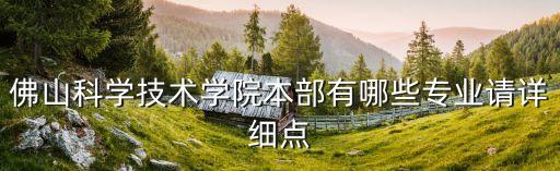 佛山科學(xué)技術(shù)學(xué)院什么專業(yè)好，佛山科學(xué)技術(shù)學(xué)院本部有哪些專業(yè)請?jiān)敿?xì)點(diǎn)