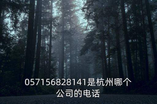 057156828141是杭州哪個(gè)公司的電話