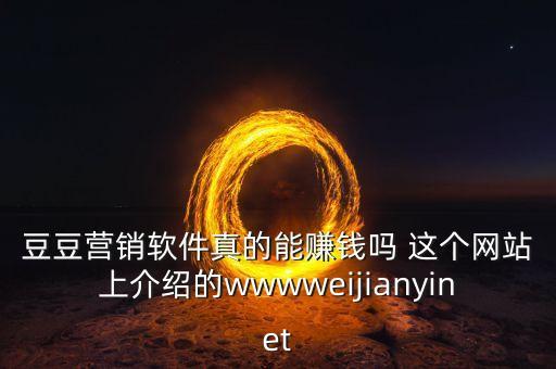 豆豆營銷軟件真的能賺錢嗎 這個網(wǎng)站上介紹的wwwweijianyinet