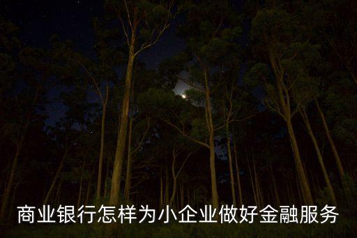 銀行對(duì)某單位的金融服務(wù)方案，商業(yè)銀行怎樣為小企業(yè)做好金融服務(wù)