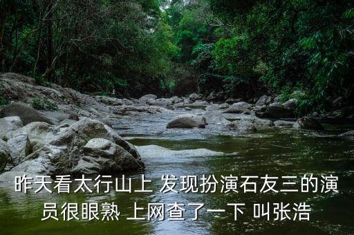 昨天看太行山上 發(fā)現(xiàn)扮演石友三的演員很眼熟 上網(wǎng)查了一下 叫張浩