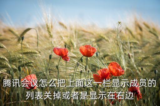 騰訊會議怎么把上面這一欄顯示成員的列表關(guān)掉或者是顯示在右邊