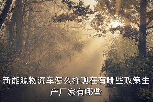 新能源物流車怎么樣現(xiàn)在有哪些政策生產(chǎn)廠家有哪些
