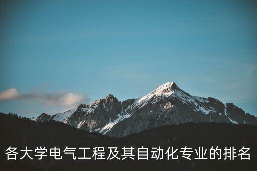 各大學(xué)電氣工程及其自動化專業(yè)的排名