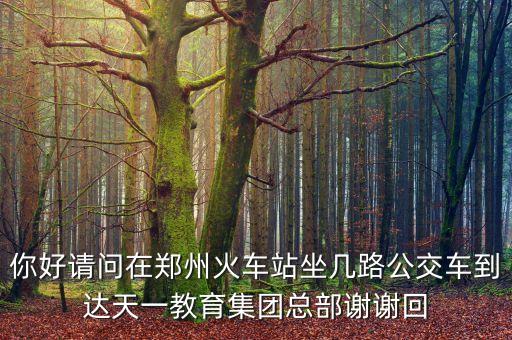 你好請問在鄭州火車站坐幾路公交車到達天一教育集團總部謝謝回