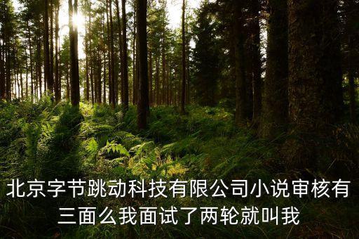 北京字節(jié)跳動科技有限公司小說審核有三面么我面試了兩輪就叫我