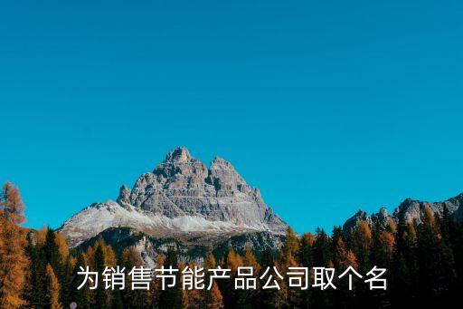 為銷售節(jié)能產品公司取個名