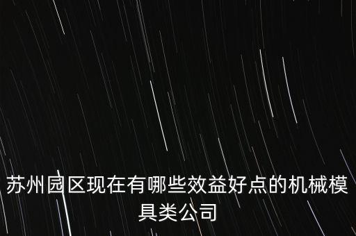 蘇州園區(qū)現(xiàn)在有哪些效益好點(diǎn)的機(jī)械模具類公司