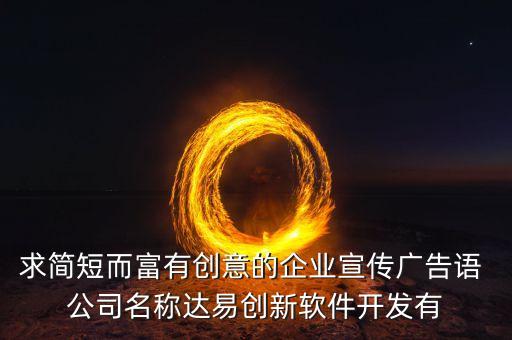 求簡短而富有創(chuàng)意的企業(yè)宣傳廣告語 公司名稱達易創(chuàng)新軟件開發(fā)有