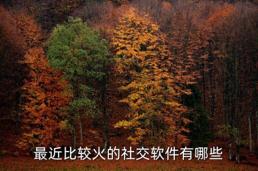 最近比較火的社交軟件有哪些