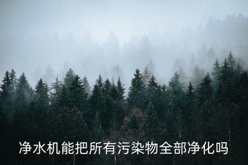 全給凈化飲水機，凈水機能把所有污染物全部凈化嗎