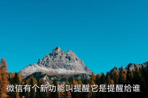 微信有個(gè)新功能叫提醒它是提醒給誰(shuí)