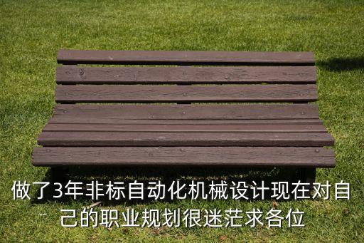 做了3年非標(biāo)自動(dòng)化機(jī)械設(shè)計(jì)現(xiàn)在對(duì)自己的職業(yè)規(guī)劃很迷茫求各位