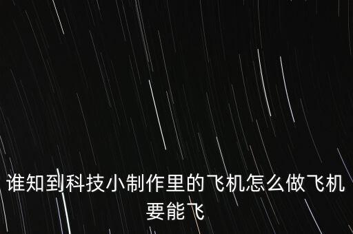 誰知到科技小制作里的飛機(jī)怎么做飛機(jī)要能飛