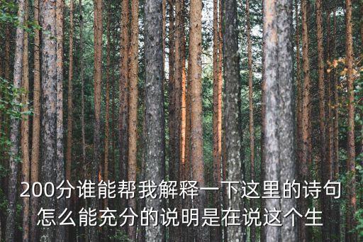 200分誰能幫我解釋一下這里的詩句怎么能充分的說明是在說這個生