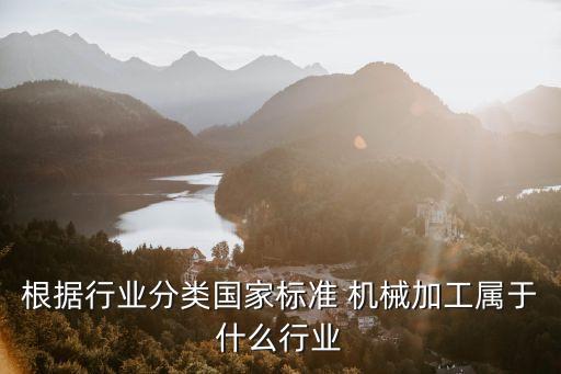 根據(jù)行業(yè)分類國(guó)家標(biāo)準(zhǔn) 機(jī)械加工屬于什么行業(yè)