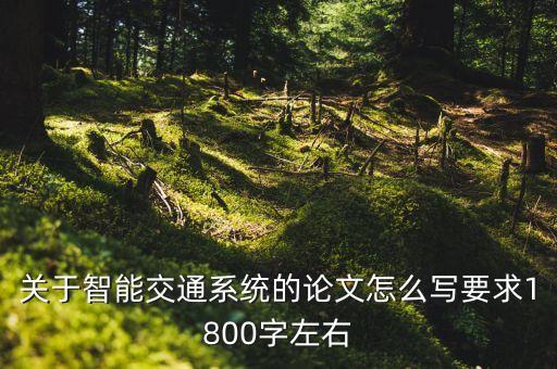 智能駕駛科技小論文，關(guān)于智能交通系統(tǒng)的論文怎么寫要求1800字左右