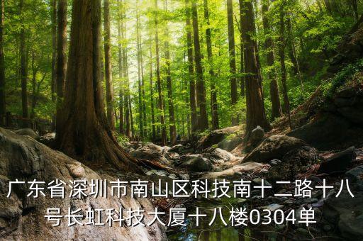 廣東省深圳市南山區(qū)科技南十二路十八號長虹科技大廈十八樓0304單