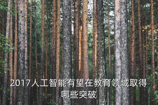 2017人工智能有望在教育領域取得哪些突破