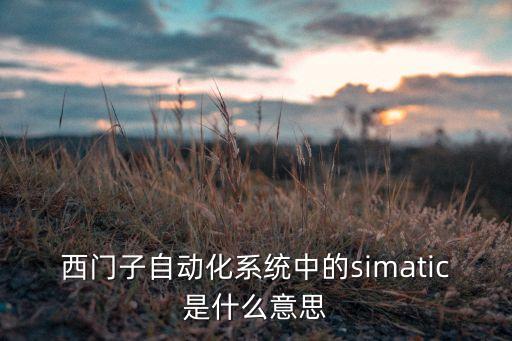 西門子自動化系統(tǒng)中的simatic是什么意思