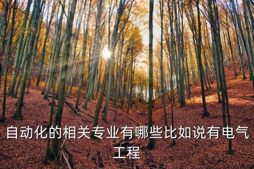 自動化的相關(guān)專業(yè)有哪些比如說有電氣工程